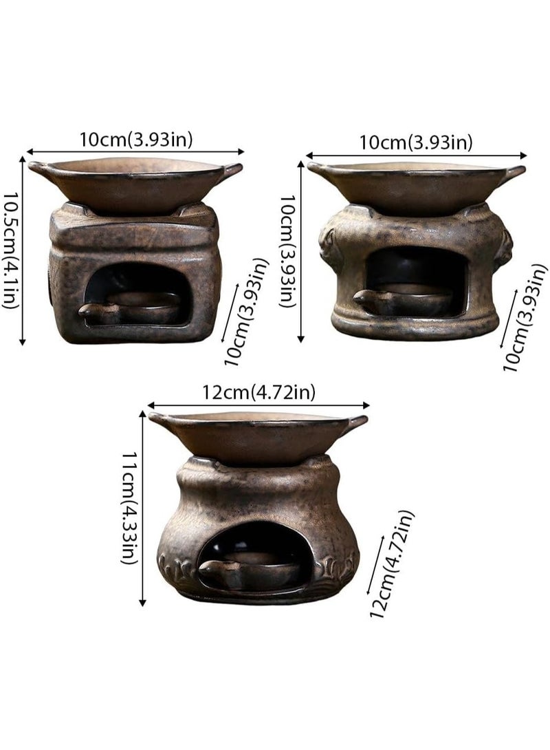Bukela Ceramic Aromatherapy Burner,Ceramic Tea Stove Warmer Set,Cedar and Zen Incense Burner for Home Office,Tea Light Candle Holders Teapot Warmer for Meditation,Relaxation,Sleeping - Image 4